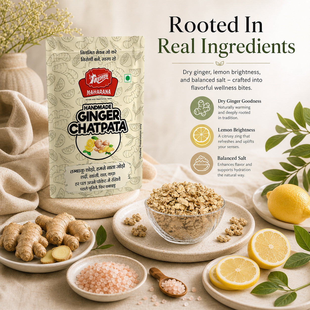 ジャパニカン、チャクラ4枚セット GINGER CHATPATA 20PC - Pack: 300g | Mukhwas